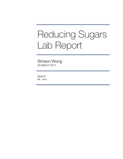 Reducing Sugars Lab Report