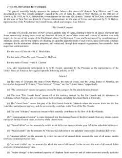 37-66-101. Rio Grande River compact. The general assembly