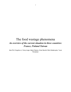 The food wastage phenomena - An overview of the current situation