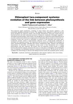 Chloroplast two-component systems