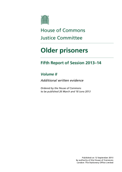 Older prisoners - Publications.parliament.uk