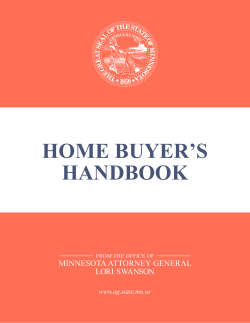 Home Buyer`s Handbook - Minnesota Attorney General