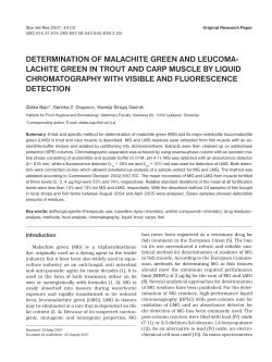 DETERMINATION OF MALACHITE GREEN AND LEUCOMA