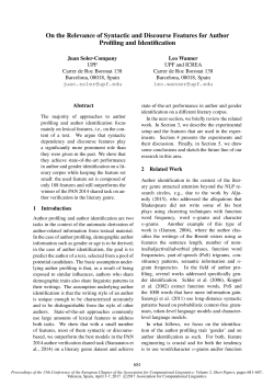 On the Relevance of Syntactic and Discourse Features for Author