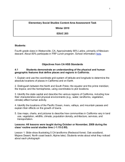 Social Science Assessment and Background Information