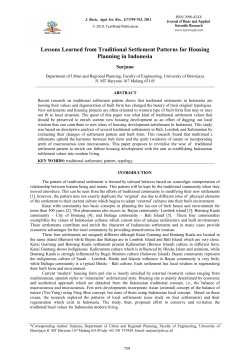 Lessons Learned from Traditional Settlement Patterns for Housing