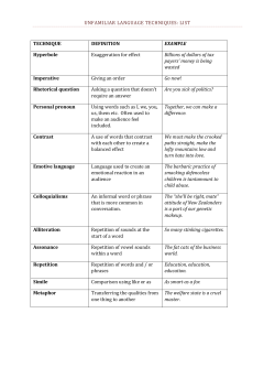 UNFAMILIAR LANGUAGE TECHNIQUES: LIST TECHNIQUE