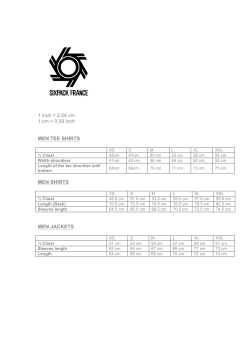1 inch = 2,54 cm 1 cm = 0,39 inch MEN TEE SHIRTS MEN SHIRTS