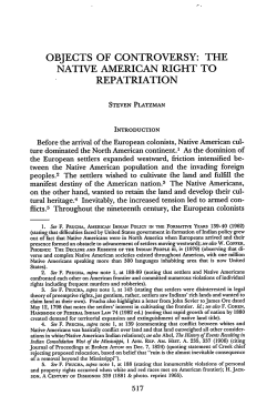 objects of controversy: the native american right to repatriation