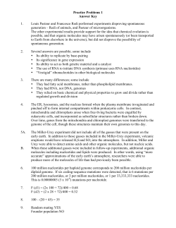 Practice Problems 1 Answer Key 1. Louis Pasteur and Francesco