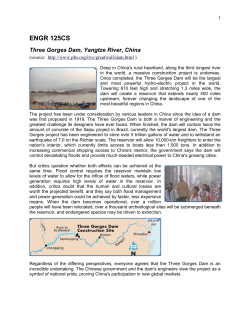 Three Gorges Dam - Montana State University