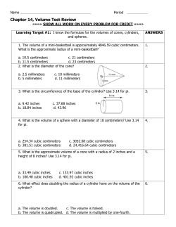 Chapter 14, Volume Test Review