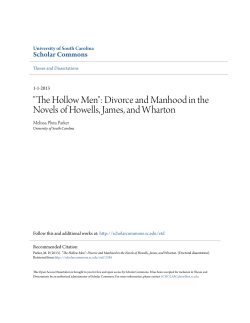 Divorce and Manhood in the Novels of Howells, James, and Wharton
