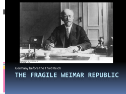 the Weimar Republic and the Interwar Years