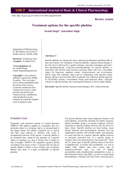 Treatment options for the specific phobias