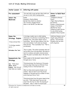 Unit of Study: Making Inferences