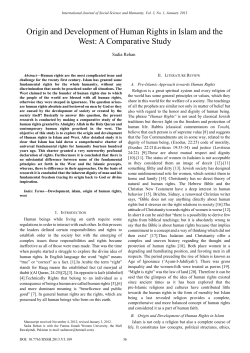 Origin and Development of Human Rights in Islam and the West: A