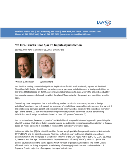 9th Circ. Cracks Door Ajar To Imputed Jurisdiction