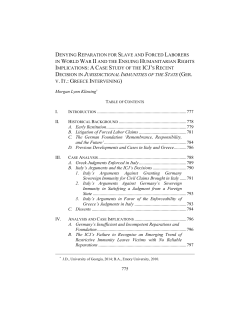 Denying Reparation for Slave and Forced Laborers in World War II