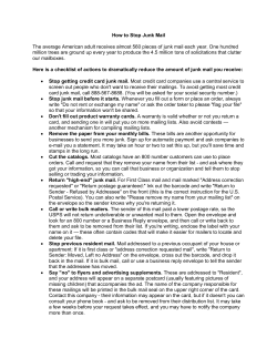 How to Stop Junk Mail