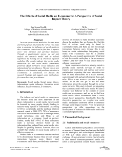 The Effects of Social Media on E-Commerce