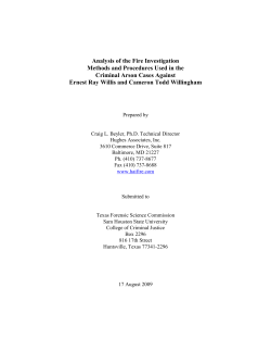 Analysis of the Fire Investigation Methods and Procedures Used in