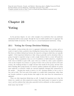 Chapter 23 Voting - Cornell Computer Science
