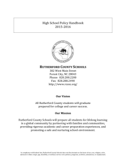 RCS Student Policy Handbook - RS Central High School