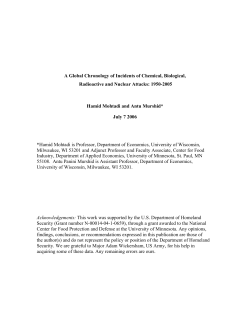 A Global Chronology of Incidents of Chemical, Biological