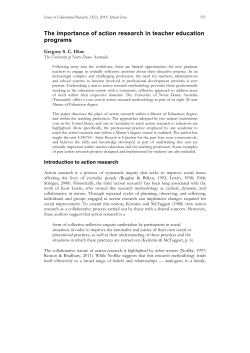 The importance of action research in teacher education programs