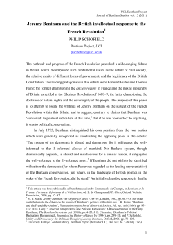 Jeremy Bentham and the British intellectual