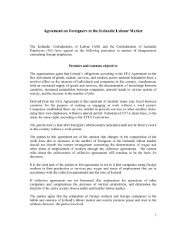 Agreement on Foreigners in the Icelandic Labour Market