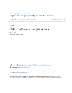 Note on the Greatest Integer Function