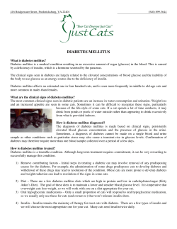 diabetes mellitus - Just Cats Vet Clinic
