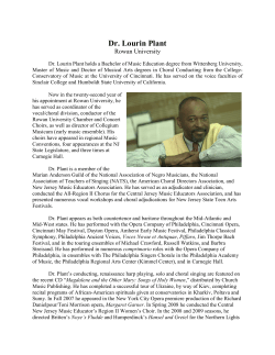 Dr. Lourin Plant - West Jersey Chamber Music Society