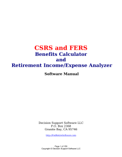 CSRS and FERS Benefits Calculator and
