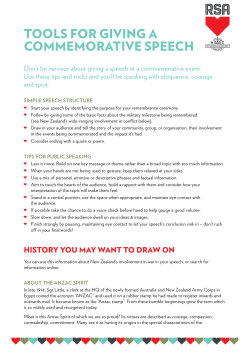 tools for giving a commemorative speech