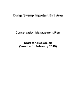 Dunga Swamp Important Bird Area Conservation Management Plan