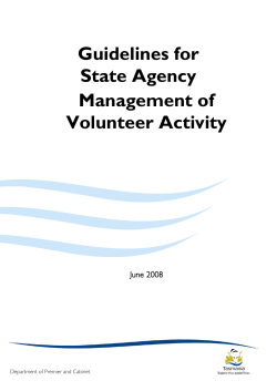 Guidelines for State Agency Management of Volunteer Activity