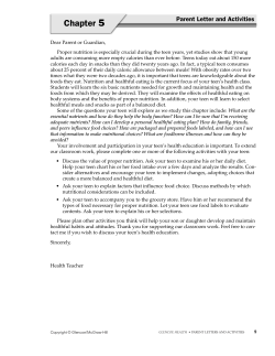 Nutrition and Your Health