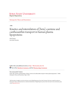 carotene and canthaxanthin transport in human plasma lipoproteins