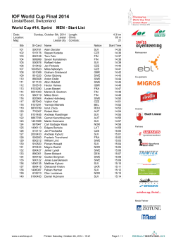 IOF World Cup Final 2014