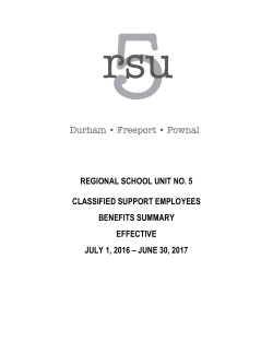 2016-2017 Classified Support Employees