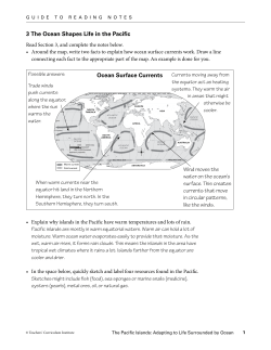 3 The Ocean Shapes Life in the Pacific Ocean Surface Currents