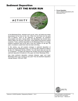 Sediment Deposition LET THE RIVER RUN ACTIVITY