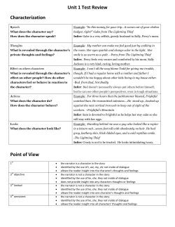 Unit 1 Test Review Characterization Point of View