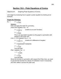 Section 10.6 &ndash; Polar Equations of Conics