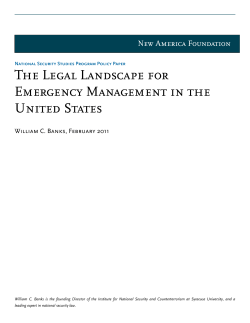 The Legal Landscape for Emergency Management