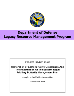 Grassland Restoration and Management Plan for the Repatriation of