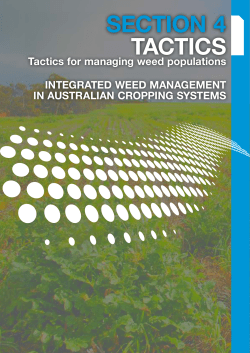 Tactics for managing weed populations